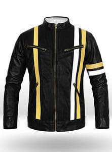 black and yellow motorcycle jacket