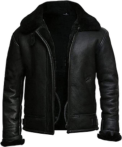 black shearling jacket mens