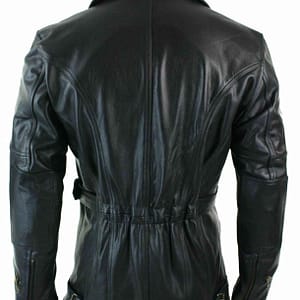 Men’s Long Black Leather Jacket