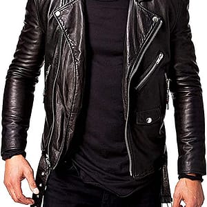 Men’s Black Leather Motorcycle Jacket