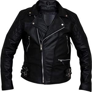 Mens Quilted Black Lambskin Leather Jacket