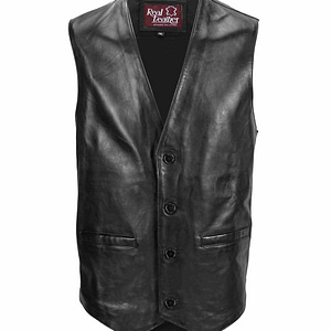 Men’s Black Biker Leather Vest
