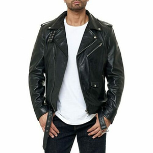 Mens Asymmetrical Black Leather Jacket