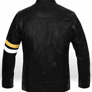 Black and Yellow Mens Leather Jacket