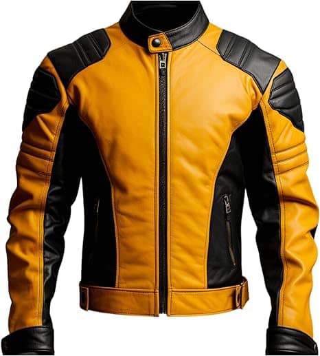 black and yellow motorcycle jacket