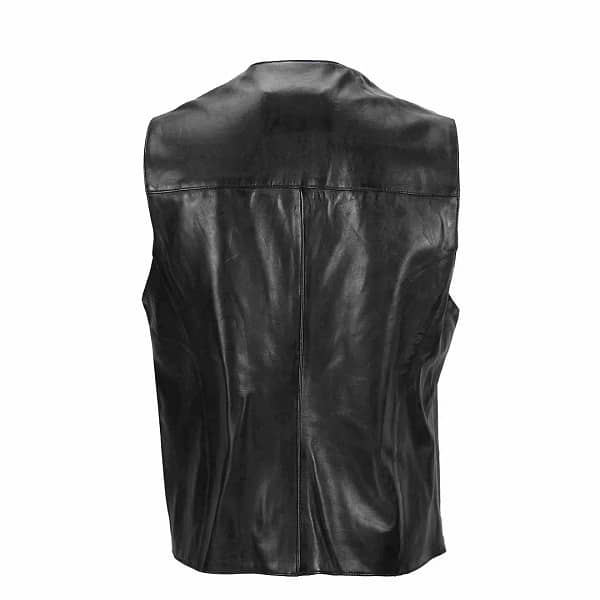 black leather biker vest