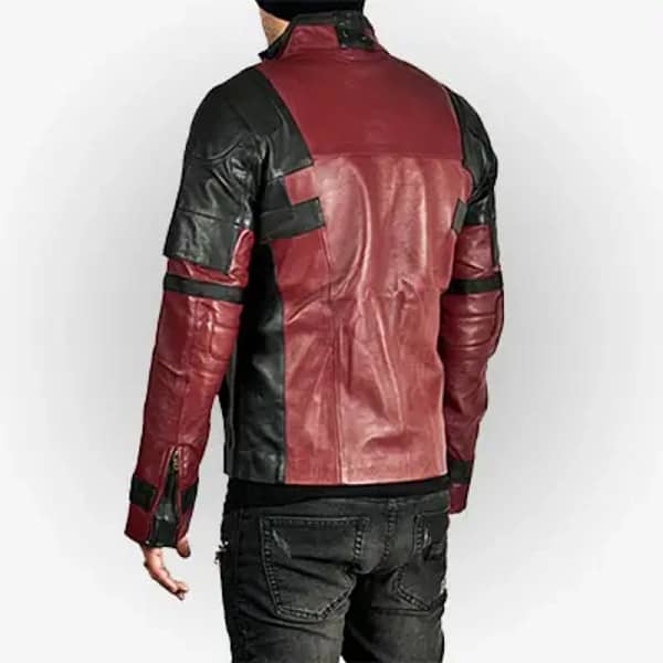 Ryan reynolds deadpool leather jacket back view