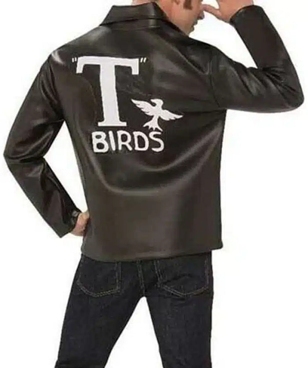 John travolta grease t-birds leather jacket back view