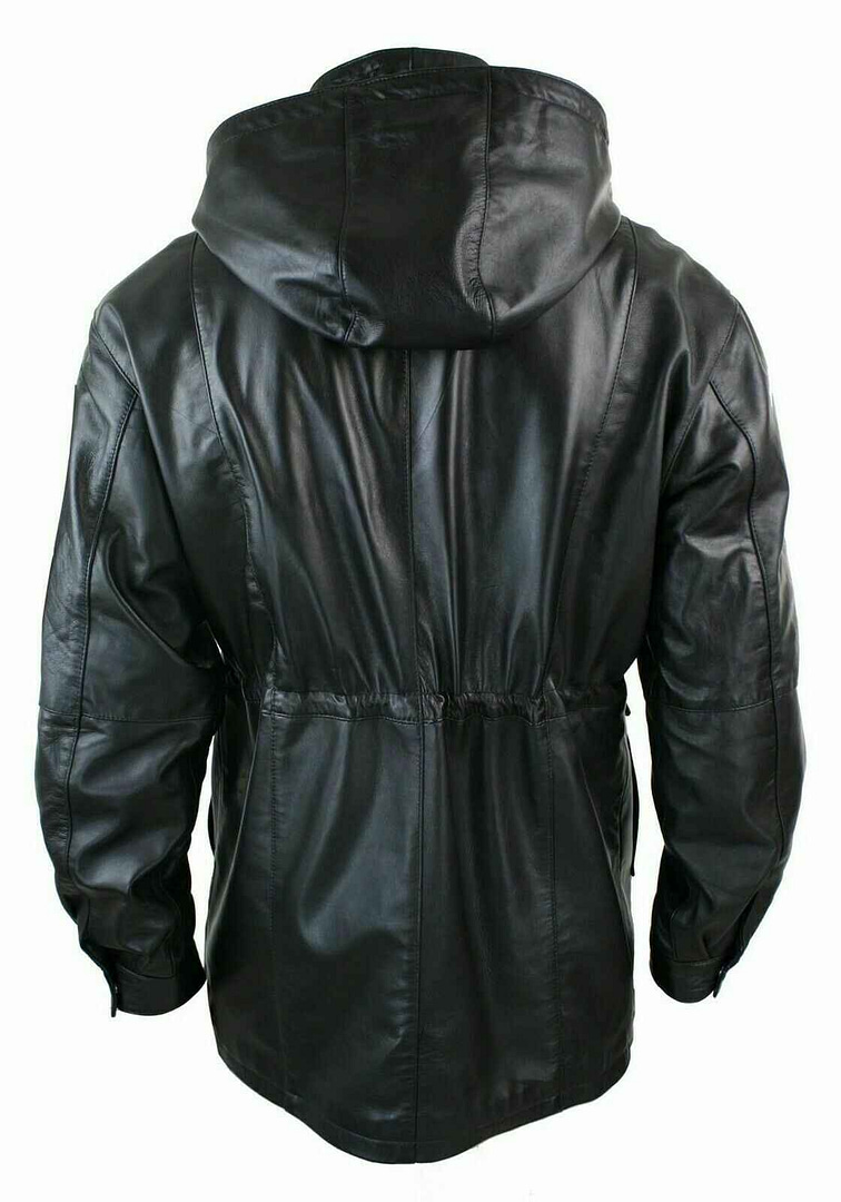 Men’s Long Black Leather Jacket